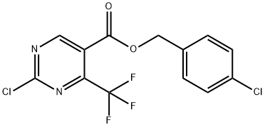 2-クロロ-4-(トリフルオロメチル)ピリミジン-5-カルボン酸4-クロロベンジル 塩化物 化学構造式
