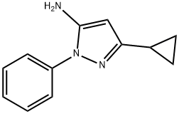 3 - 环丙基- 1-苯基- 1H-吡唑-5 - 胺,175137-45-8,结构式