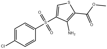 METHYL 3-AMINO-4-[(4-CHLOROPHENYL)SULFONYL]THIOPHENE-2-CARBOXYLATE 化学構造式