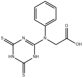 2-(N-カルボキシメチル-N-フェニル)アミノ-4,6-ジメルカプト-1,3,5-トリアジン 化学構造式