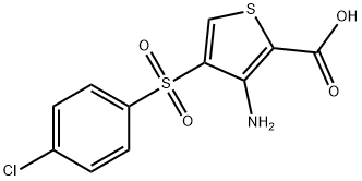 3-Amino-4-(4-chlorobenzenesulphonyl)thiophene-2-carboxylic acid,175201-47-5,结构式