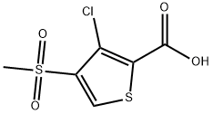 3-クロロ-4-(メチルスルホニル)チオフェン-2-カルボン酸 化学構造式