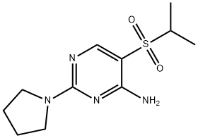 5-(ISOPROPYLSULFONYL)-2-TETRAHYDRO-1H-PYRROL-1-YLPYRIMIDIN-4-AMINE 化学構造式