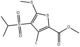 METHYL 3-IODO-4-(ISOPROPYLSULFONYL)-5-(METHYLTHIO)THIOPHENE-2-CARBOXYLATE Structure