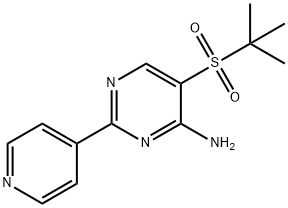 5-叔丁基磺酰基-2-(4-吡啶基)嘧啶-4-胺,175202-18-3,结构式