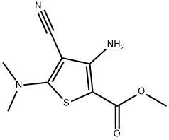 3-氨基-4-氰基-5-(二甲氨基)噻吩-2-羧酸甲酯 结构式