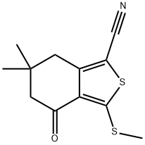 6,6-二甲基-3-甲硫基-4-氧代-4，5，6，7-四氢苯并噻酚缩腈, 175202-50-3, 结构式