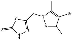 175202-84-3 5-[(4-ブロモ-3,5-ジメチル-1H-ピラゾール-1-イル)メチル]-1,3,4-オキサジアゾール-2-チオール