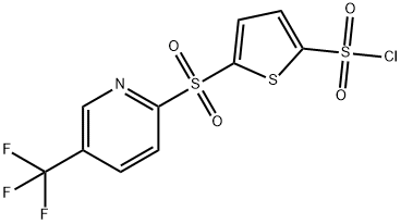 2-[5-(Trifluoromethyl)pyrid-2-ylsulphonyl]thiophene-5-sulphonyl chloride,175202-87-6,结构式