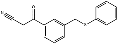 3-(Phenylthiomethyl)benzoylacetonitrile 化学構造式