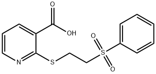 2-(2-(フェニルスルホニル)エチルチオ)ニコチン酸 化学構造式
