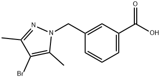 3-(4-溴-3,5-二甲基吡唑-1-甲基)-苯甲酸, 175203-24-4, 结构式