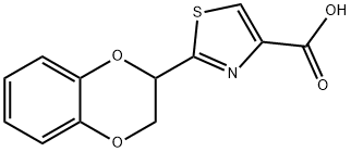 2-(2,3-DIHYDRO-1,4-BENZODIOXIN-2-YL)-1,3-THIAZOLE-4-CARBOXYLIC ACID, 90%+ Struktur