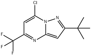 2-TERT-ブチル-7-クロロ-5-(トリフルオロメチル)ピラゾロ[1,5-A]ピリミジン 化学構造式