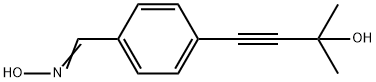 4-(3-HYDROXY-3-METHYLBUT-1-YNYL)BENZALDEHYDE OXIME 化学構造式