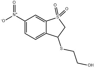 3-ó(2-羟乙基)硫代]-6-硝基-2,3-二氢-1H-1lambda~6~-苯并噻酚-1,1-二醇 结构式