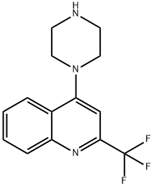 1-[2-(TRIFLUOROMETHYL)QUINOL-4-YL]PIPERAZINE Struktur