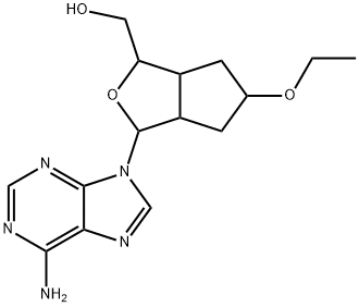 (6-(6-氨基-9H-嘌呤-9-基)-2-乙氧基四氢呋喃[3,4-D][1,3]二氧杂环戊烯-4-基)甲醇 结构式