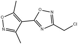 3-(クロロメチル)-5-(3,5-ジメチルイソオキサゾール-4-イル)-1,2,4-オキサジアゾール 化学構造式