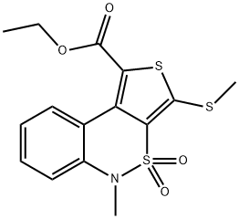 175276-42-3 5-甲基-3-(甲基硫代)-4,4-二氧代-4,5-二氢-4LAMBDA~6~-苯并[C]噻吩并[3,4-E][1,2]噻嗪-1-羧酸乙酯