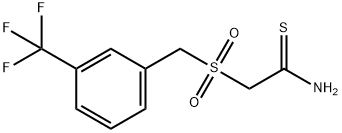 2-[3-(TRIFLUOROMETHYL)BENZYLSULFONYL]THIOACETAMIDE 化学構造式