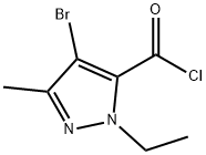 4-溴-1-乙基-3-甲基-1H-吡唑-5-羰酰氯, 175277-00-6, 结构式