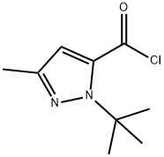 1-叔丁基-3-甲基-1H-吡唑-5-羰酰氯,175277-10-8,结构式