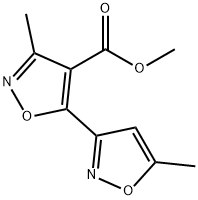 3-メチル-5-(5-メチルイソオキサゾール-3-イル)イソオキサゾール-4-カルボン酸メチル 化学構造式