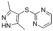 3,5-DIMETHYL-4-(PYRIMIDIN-2-YLTHIO)PYRAZOLE 化学構造式