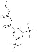 [3,5-ビス(トリフルオロメチル)ベンゾイル]酢酸エチル 化学構造式