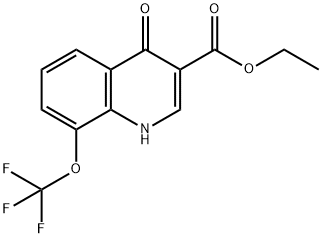 4-ヒドロキシ-8-(トリフルオロメトキシ)キノリン-3-カルボン酸エチル 化学構造式