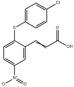 (Z)-3-(2-((4-氯苯基)硫代)-5-硝基苯基)丙烯酸 结构式