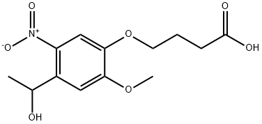 4-[4-(1-Hydroxyethyl)-2-Methoxy-5-nitrophenoxy]butanoic Acid Structure