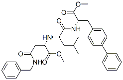 L-Alanine, 3-[1,1-biphenyl]-4-yl-N-[N-[1-(methoxycarbonyl)-3-oxo-3-[(phenylmethyl)amino]propyl]-L-leucyl]-, methyl ester, (S)- (9CI) Structure