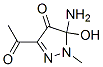 4H-Pyrazol-4-one, 3-acetyl-5-amino-1,5-dihydro-5-hydroxy-1-methyl- (9CI)|