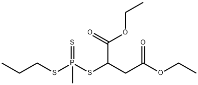 メチルトリチオホスホン酸1,2-ビス(エトキシカルボニル)エチルプロピル 化学構造式