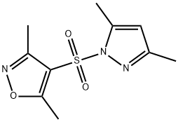 1-[(3,5-Dimethyl-4-isoxazolyl)sulfonyl]-3,5-dimethyl-1H-pyrazole,17605-87-7,结构式