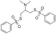 S,S'-[2-(ジメチルアミノ)-1,3-プロパンジイル]ビス(ベンゼンスルホノチオアート) 化学構造式