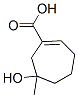 1-Cycloheptene-1-carboxylic acid, 6-hydroxy-6-methyl- (8CI) 结构式