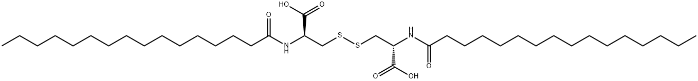 N,N'-ビス(1-オキソヘキサデシル)-L-シスチン 化学構造式