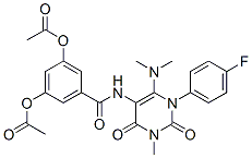 Benzamide,  3,5-bis(acetyloxy)-N-[6-(dimethylamino)-1-(4-fluorophenyl)-1,2,3,4-tetrahydro-3-methyl-2,4-dioxo-5-pyrimidinyl]-|