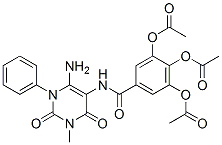 Benzamide,  3,4,5-tris(acetyloxy)-N-(6-amino-1,2,3,4-tetrahydro-3-methyl-2,4-dioxo-1-phenyl-5-pyrimidinyl)- 结构式