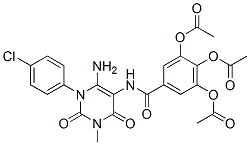 Benzamide,  3,4,5-tris(acetyloxy)-N-[6-amino-1-(4-chlorophenyl)-1,2,3,4-tetrahydro-3-methyl-2,4-dioxo-5-pyrimidinyl]-,176379-09-2,结构式