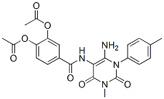 Benzamide,  3,4-bis(acetyloxy)-N-[6-amino-1,2,3,4-tetrahydro-3-methyl-1-(4-methylphenyl)-2,4-dioxo-5-pyrimidinyl]-|