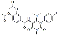 Benzamide,  3,4-bis(acetyloxy)-N-[6-(dimethylamino)-1-(4-fluorophenyl)-1,2,3,4-tetrahydro-3-methyl-2,4-dioxo-5-pyrimidinyl]- 结构式