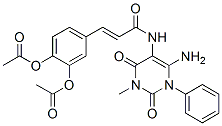 2-Propenamide,  N-(6-amino-1,2,3,4-tetrahydro-3-methyl-2,4-dioxo-1-phenyl-5-pyrimidinyl)-3-[3,4-bis(acetyloxy)phenyl]- Struktur