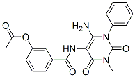 Benzamide,  3-(acetyloxy)-N-(6-amino-1,2,3,4-tetrahydro-3-methyl-2,4-dioxo-1-phenyl-5-pyrimidinyl)- 结构式