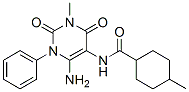 Cyclohexanecarboxamide,  N-(6-amino-1,2,3,4-tetrahydro-3-methyl-2,4-dioxo-1-phenyl-5-pyrimidinyl)-4-methyl- Structure