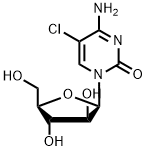 5-氯-1-(Β-D-阿拉伯呋喃糖基)胞苷,17676-65-2,结构式