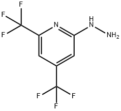2-hydrazino-4,6-bis(trifluoromethyl)pyridine Struktur